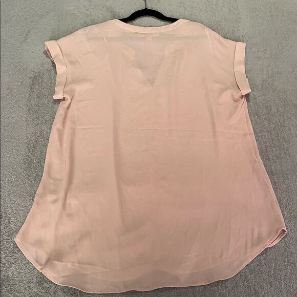PHILOSOPHY sheer capped sleeve blouse size medium dusty pink EUC - Picture 4 of 6